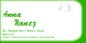 anna mancz business card